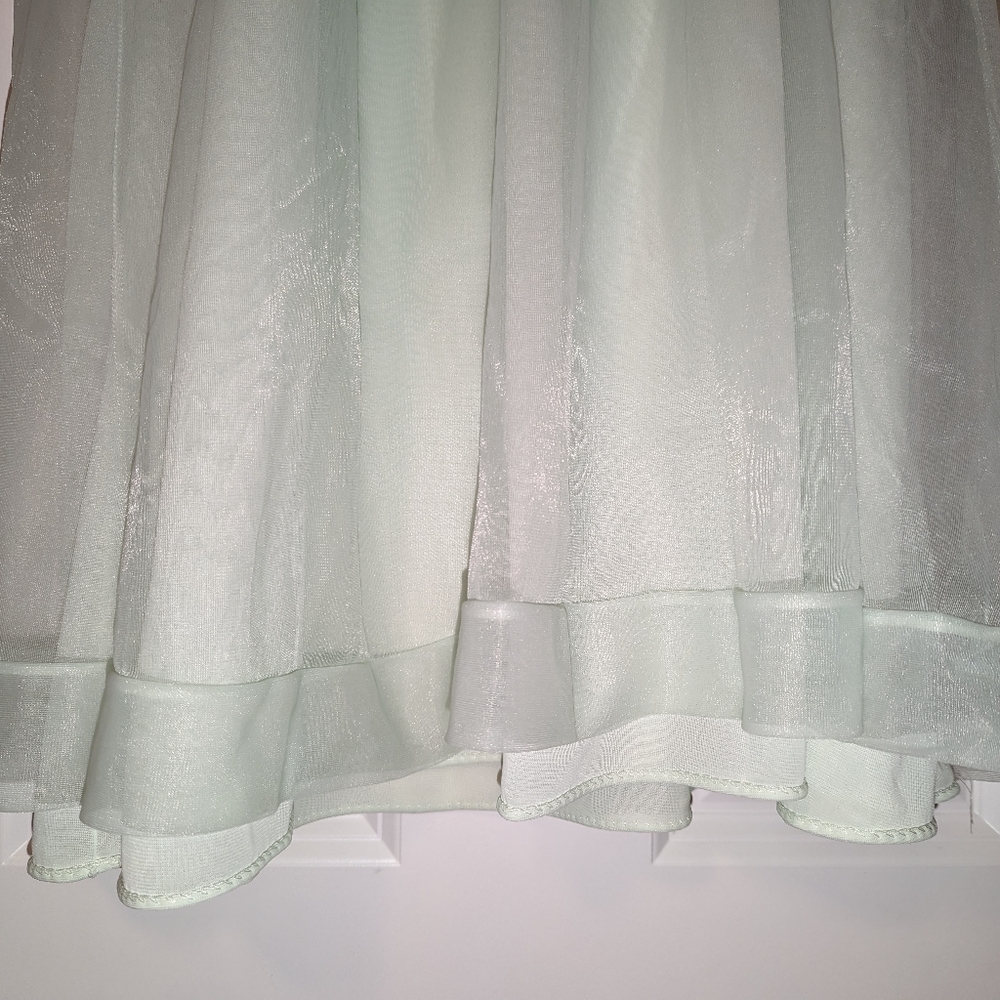 Vintage Miss Elaine Mint Green Babydoll Nightgown Peignoir Chiffon Applique 1960 - Picture 6 of 12